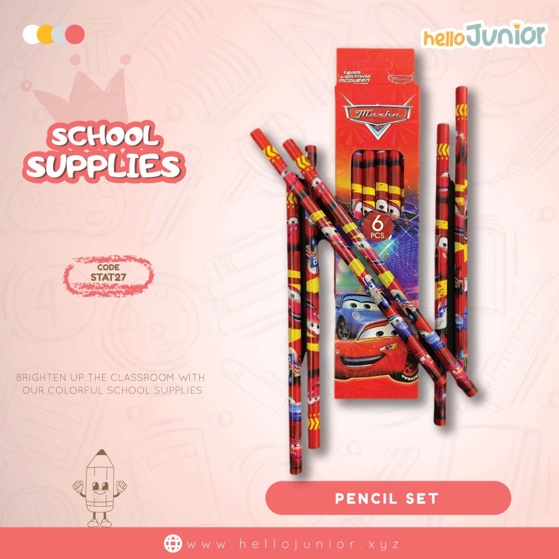 Stationery Pencil Set for students / Kids, Multicolor, 6 pcs