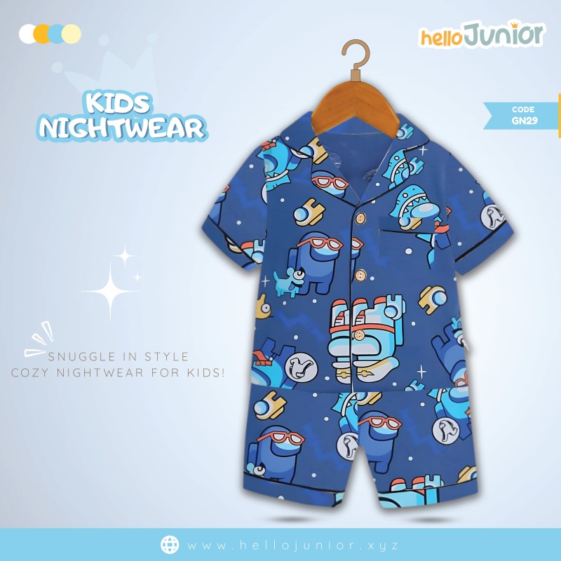 Hello Junior Kids Nightwear / PJ Set / Night Dress (6 Months to 11 Years)