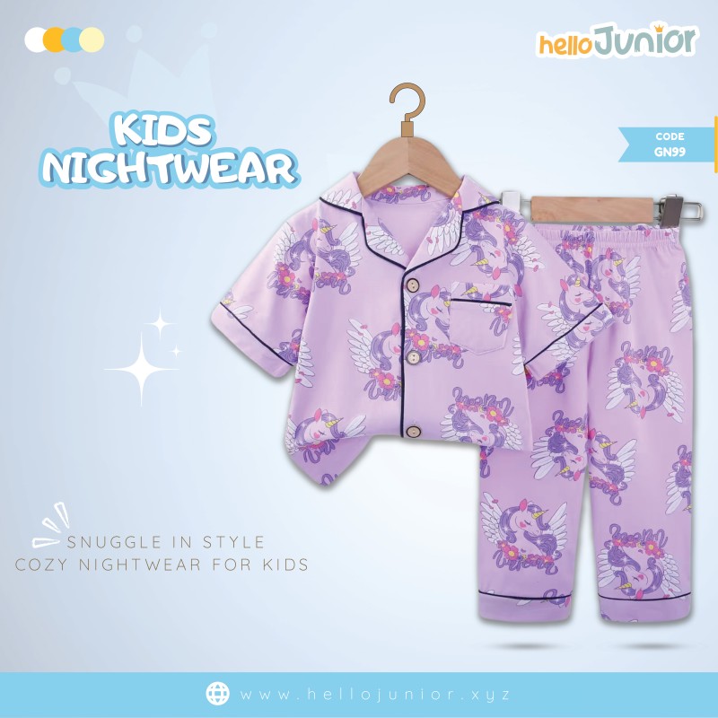 Hello Junior Kids Nightwear / PJ Set / Night Dress (6 Months to 11 Years)