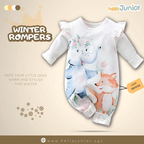 Hello Junior Kids Winter Romper, Newborn baby dress 0 month to 09 month