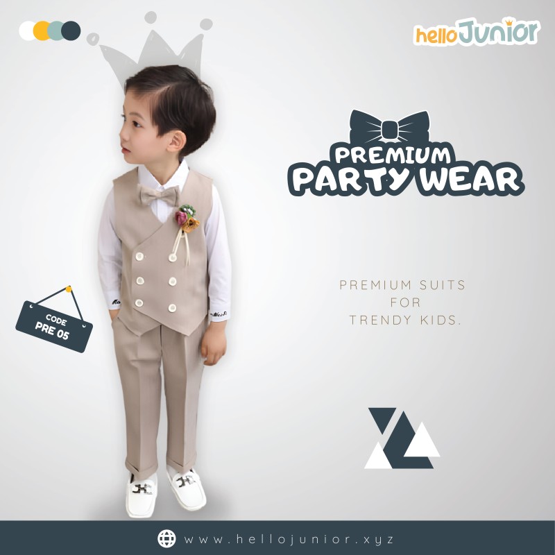 Hello Junior Premium Kids Party Wear, Premium Baby Suit, Kids Party Dress for 06 month to 08 years