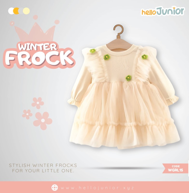 Hello Junior Winter Girls Frock for 06 Months to 05 Years