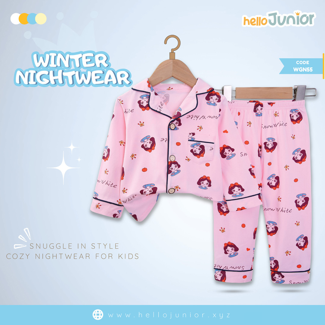 Hello Junior Kids Winter Nightwear / PJ Set / Night Dress (6 Months to 11 Years)