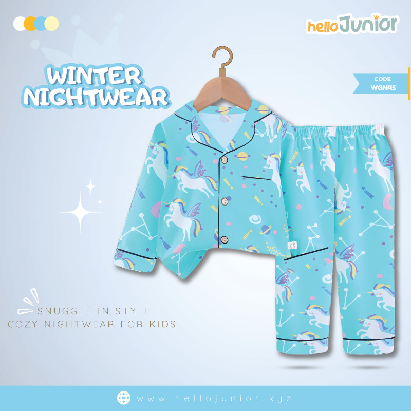 Hello Junior Kids Winter Nightwear / PJ Set / Night Dress (6 Months to 11 Years)