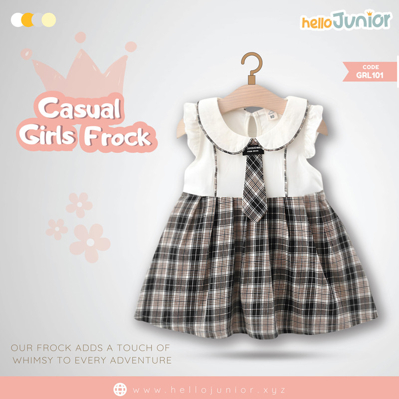 Hello Junior Casual Girls Frock (6 Months to 4 Years)