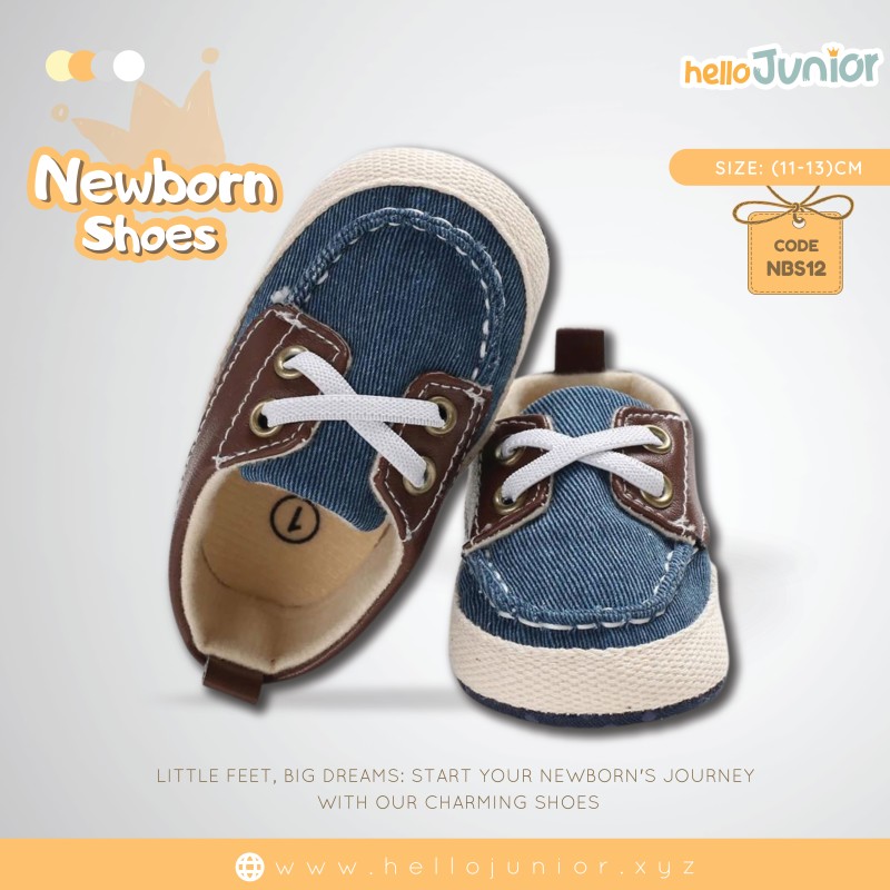 Hello Junior baby shoes for newborn to 18 month, made with cotton and rubber sole