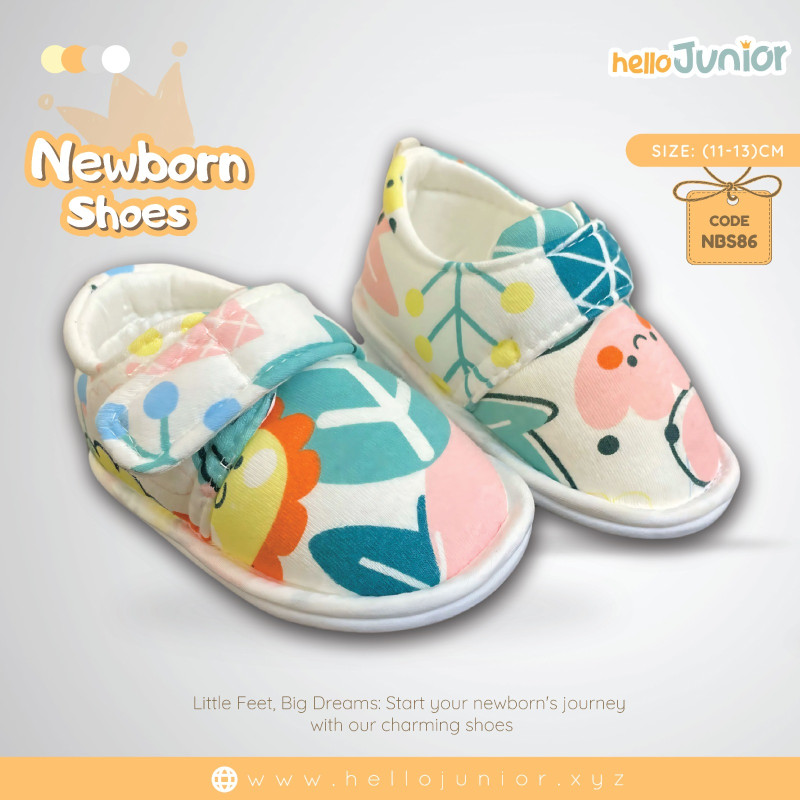 Hello Junior baby shoes for newborn to 18 month, made with cotton and rubber sole