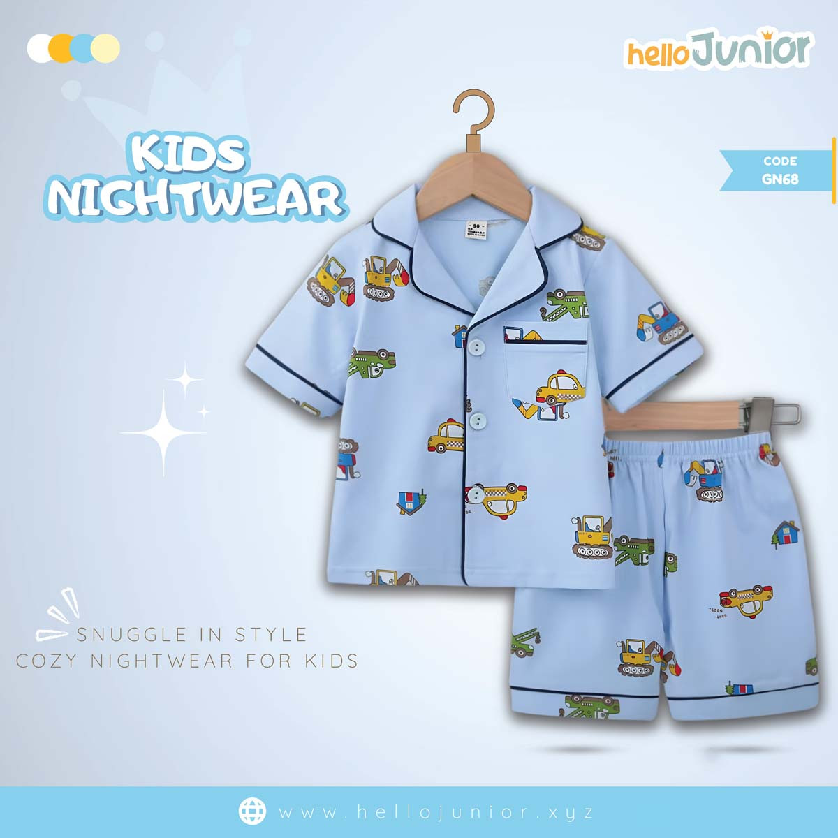 Hello Junior Kids Nightwear / PJ Set / Night Dress (6 Months to 11 Years)