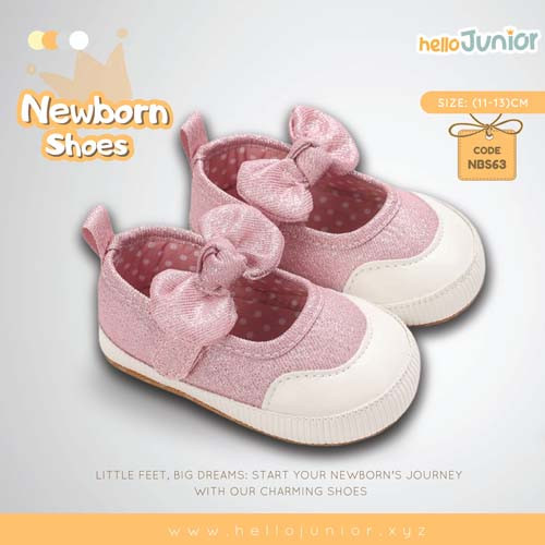 Hello Junior baby shoes for newborn to 18 month, made with cotton and rubber sole