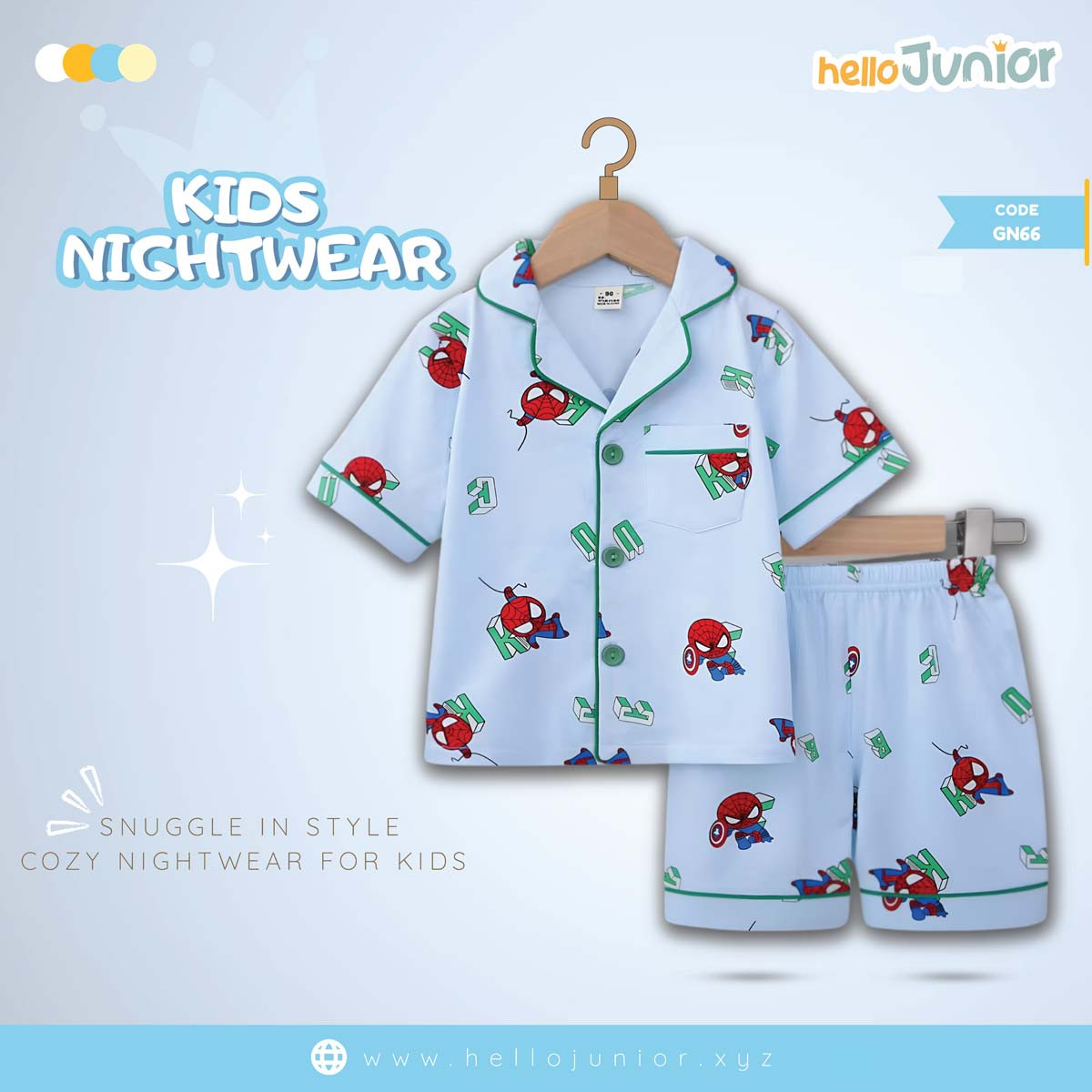 Hello Junior Kids Nightwear / PJ Set / Night Dress (6 Months to 11 Years)