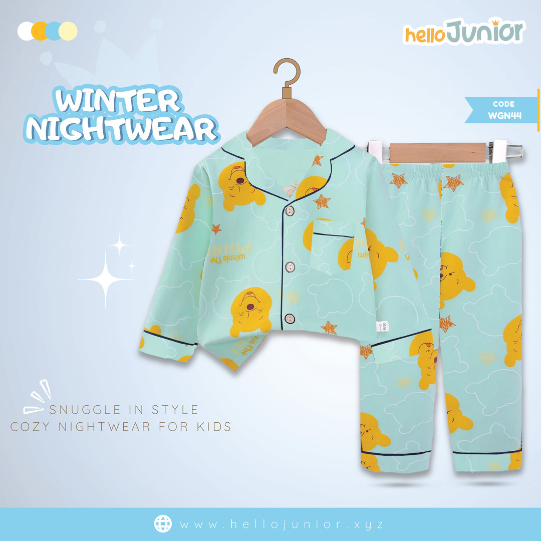 Hello Junior Kids Winter Nightwear / PJ Set / Night Dress (6 Months to 11 Years)