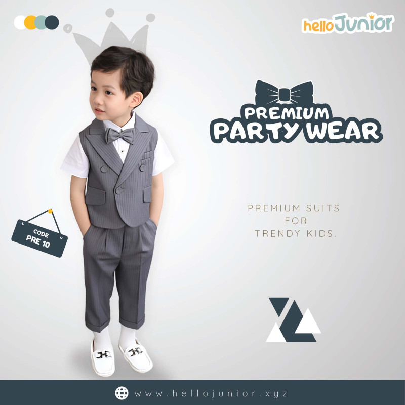 Hello Junior Premium Kids Party Wear, Premium Baby Suit, Kids Party Dress for 06 month to 08 years