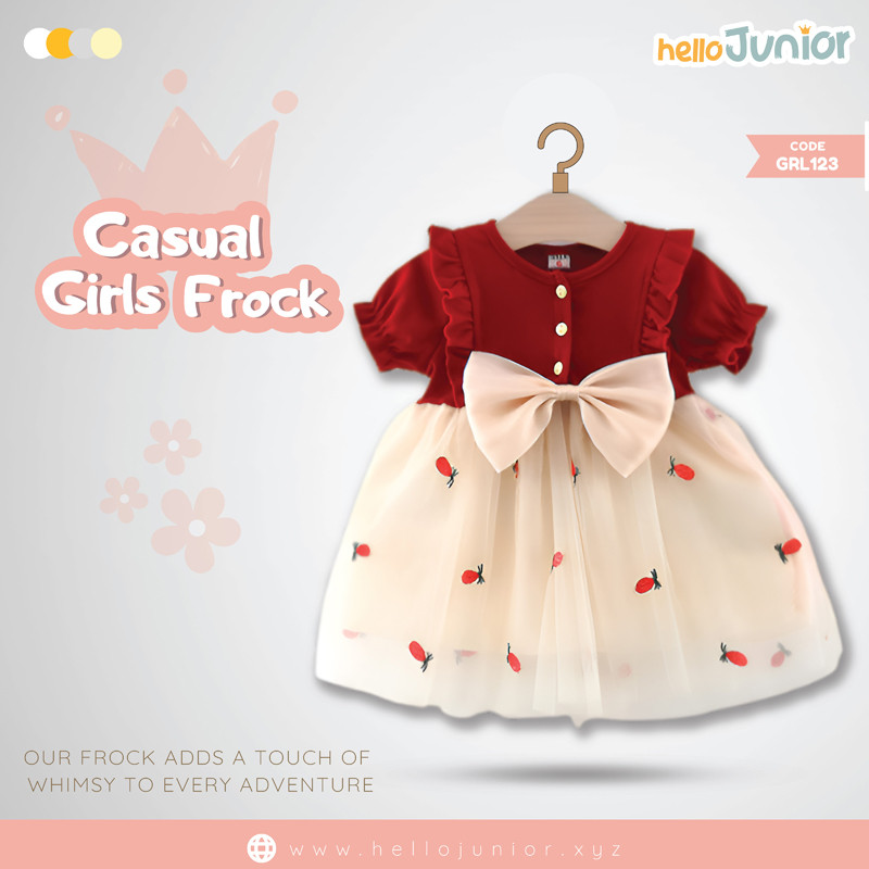 Hello Junior Casual Girls Frock (6 Months to 03 Years)