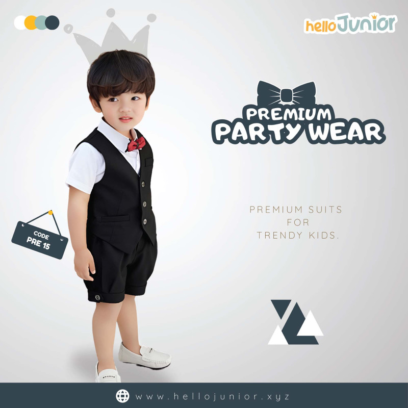 Hello Junior Premium Kids Party Wear, Premium Baby Suit, Kids Party Dress for 06 month to 08 years