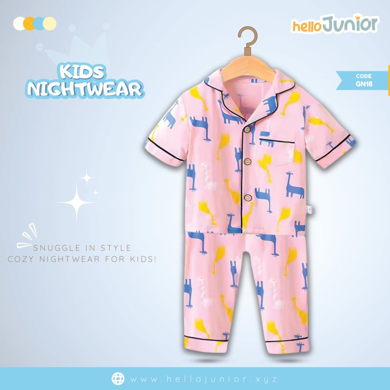 Hello Junior Kids Nightwear / PJ Set / Night Dress (6 Months to 11 Years)