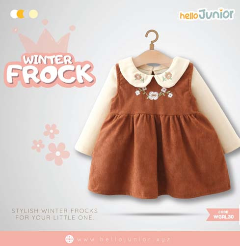 Hello Junior Winter Girls Frock for 06 Months to 05 Years