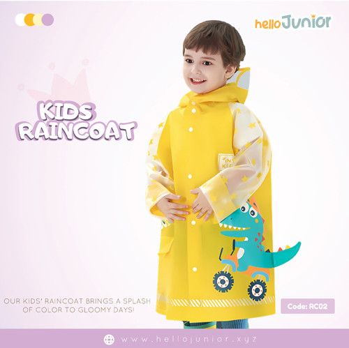 Hello Junior Kids Raincoat for 03-11 years , Multicolor