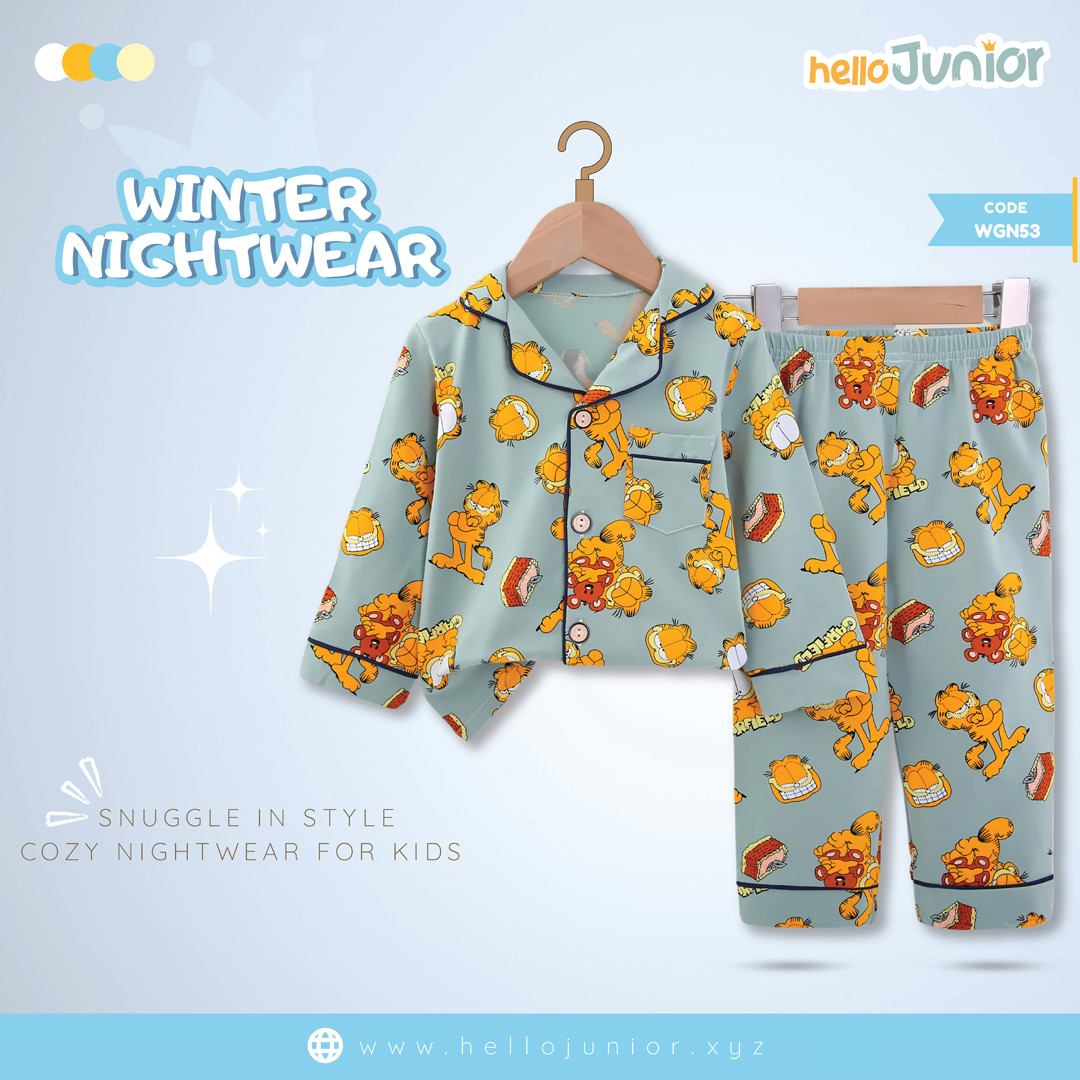 Hello Junior Kids Winter Nightwear / PJ Set / Night Dress (6 Months to 11 Years)