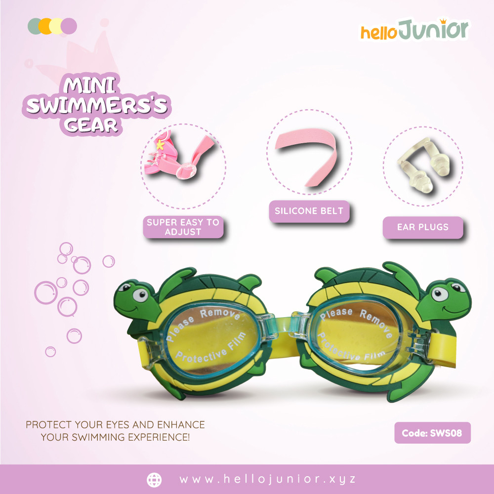 Kids Swimming Goggles with Ear Plugs – Soft Silicone Frame (Ages 3–8 Years)