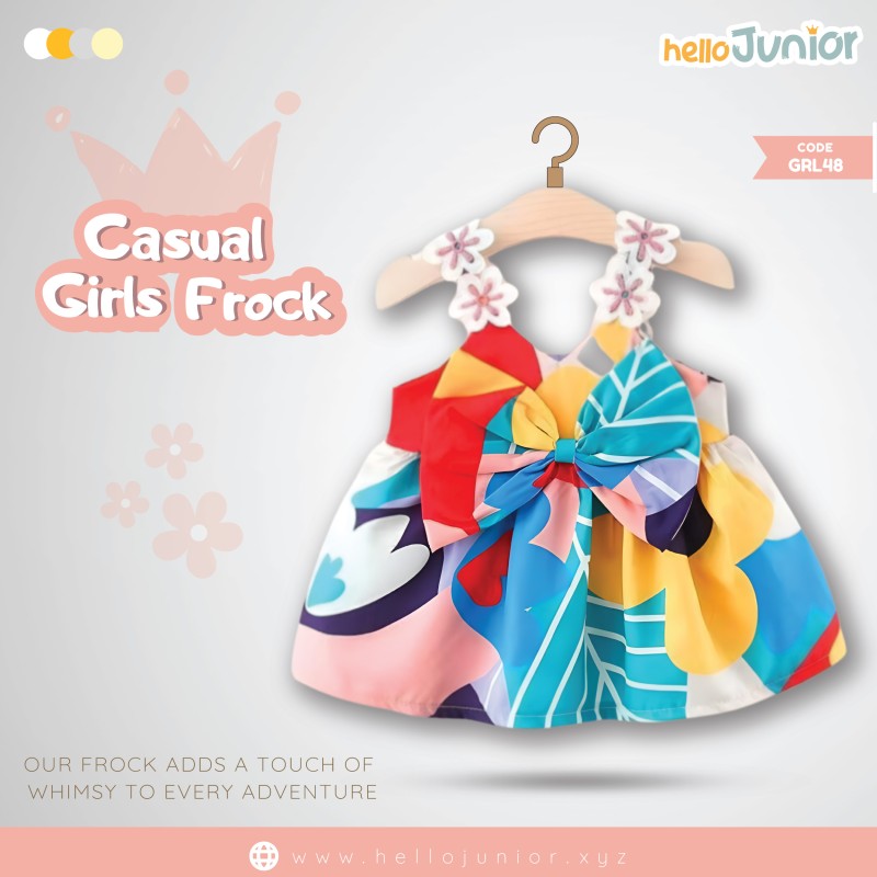 Hello Junior Casual Girls Frock (6 Months to 03 Years)