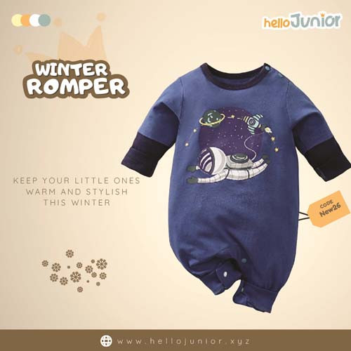 Hello Junior Kids Winter Romper, Newborn baby dress 0 month to 09 month