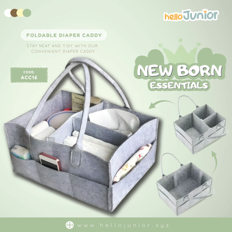 Hello Junior Multifunctional Foldable Diaper Caddy, Gray