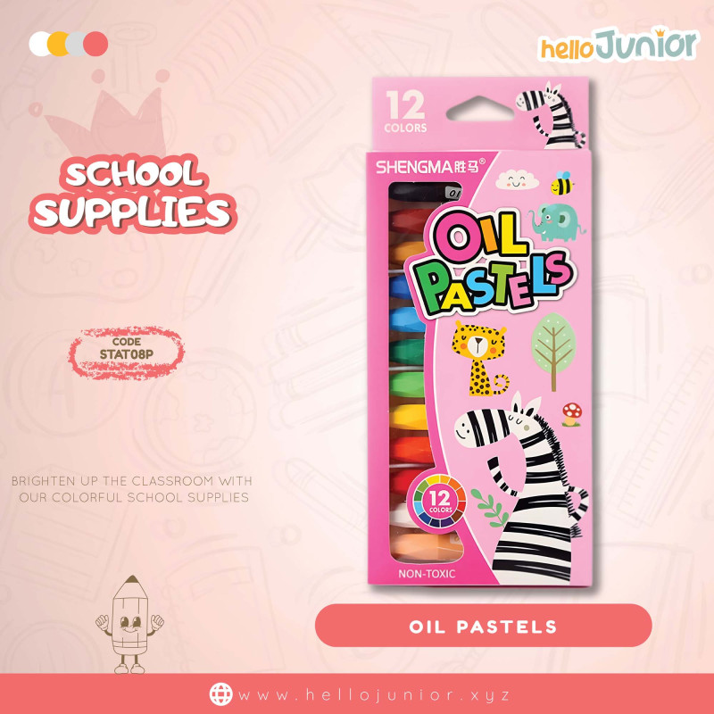 Stationery Oil pastel Color Set for students / Kids, Multicolor, 12 Color