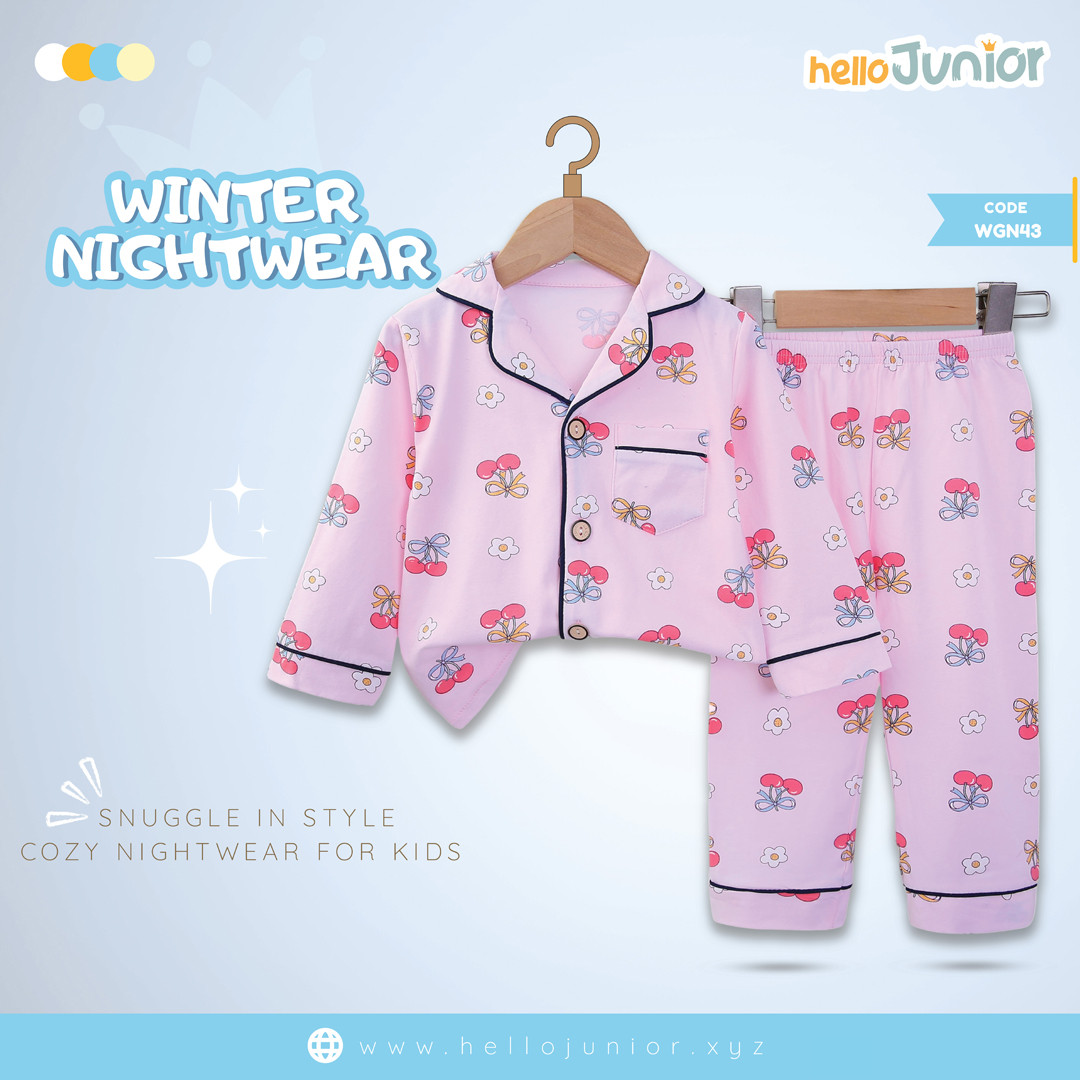 Hello Junior Kids Winter Nightwear / PJ Set / Night Dress (6 Months to 11 Years)