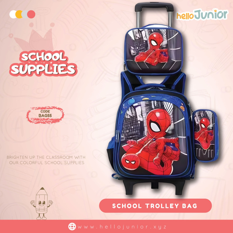 Trolly Bag for kids / School Bag for Kids, Multicolor Spiderman