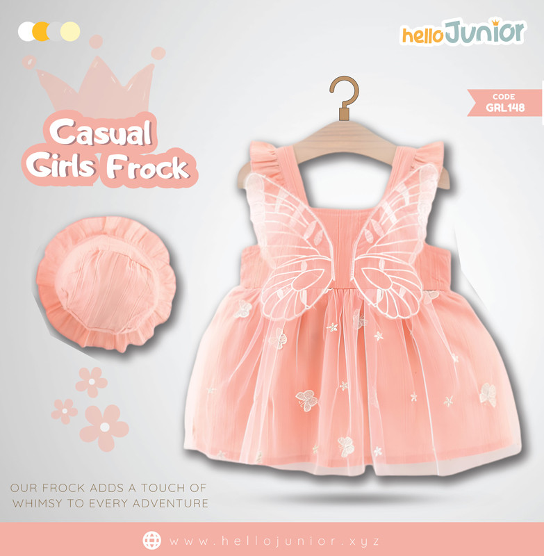 Hello Junior Casual Girls Frock (6 Months to 03 Years)