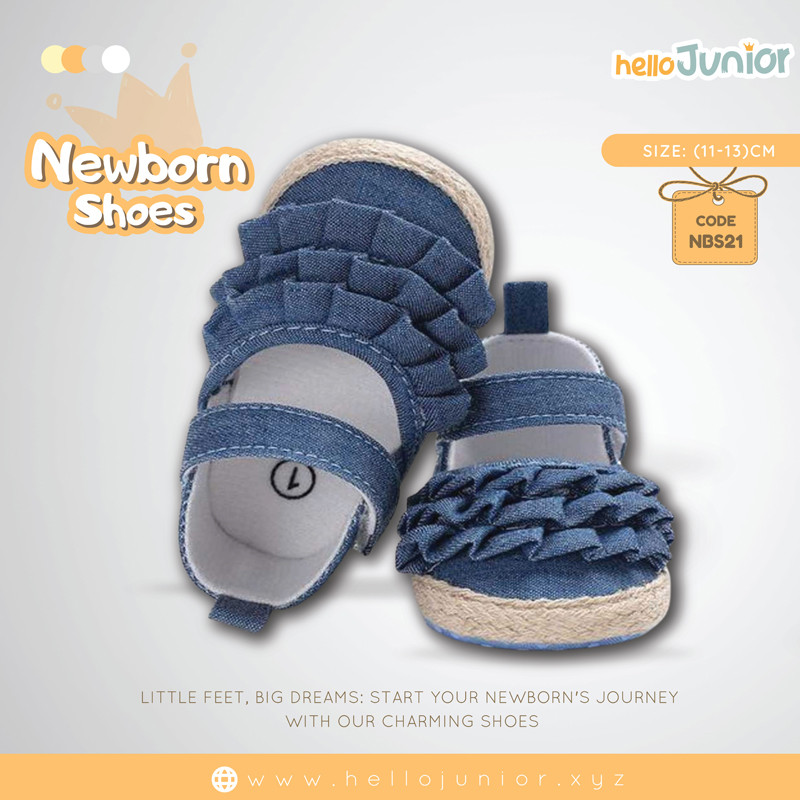 Hello Junior baby shoes for newborn to 18 month, made with cotton and rubber sole