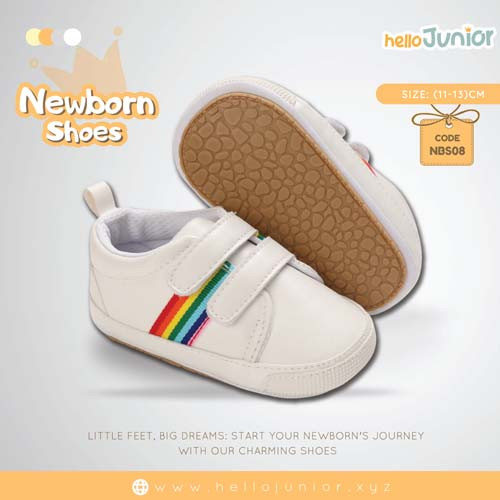 Hello Junior baby shoes for newborn to 18 month, made with cotton and rubber sole