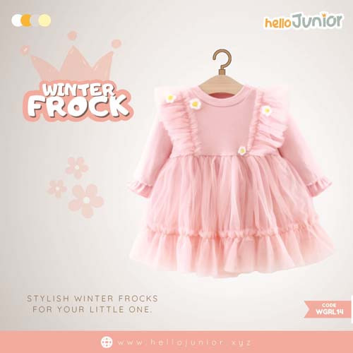 Hello Junior Winter Girls Frock for 06 Months to 05 Years