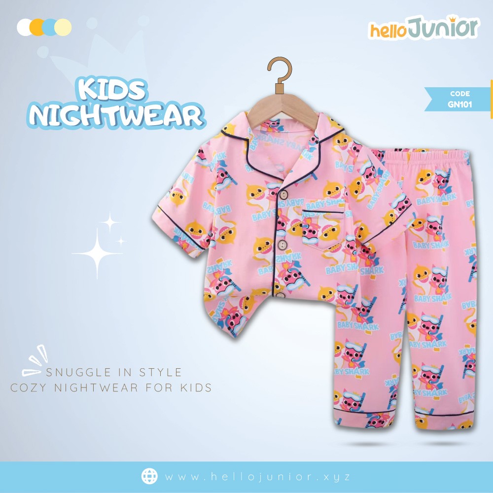 Hello Junior Kids Nightwear / PJ Set / Night Dress (6 Months to 11 Years)