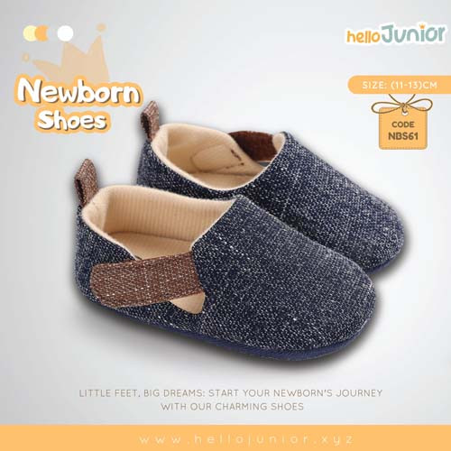 Hello Junior baby shoes for newborn to 18 month, made with cotton and rubber sole