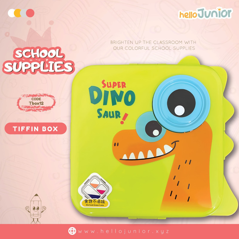 Hello Junior Kids Tiffin Box – Green Dino