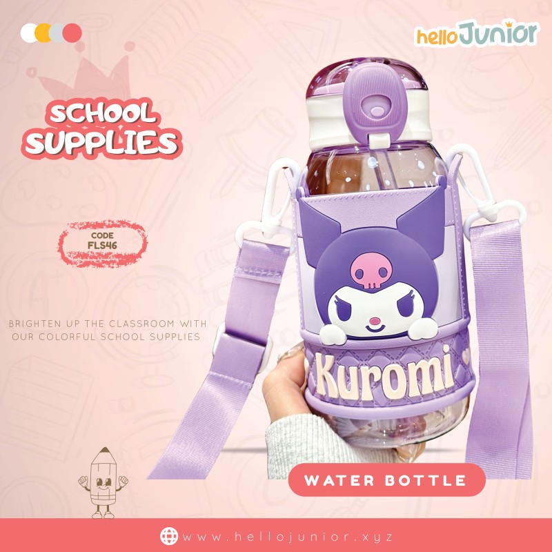 Large Capacity Water Bottle Cinnamoroll Kuromi My Melody Portable Straw Water Cup for Kids