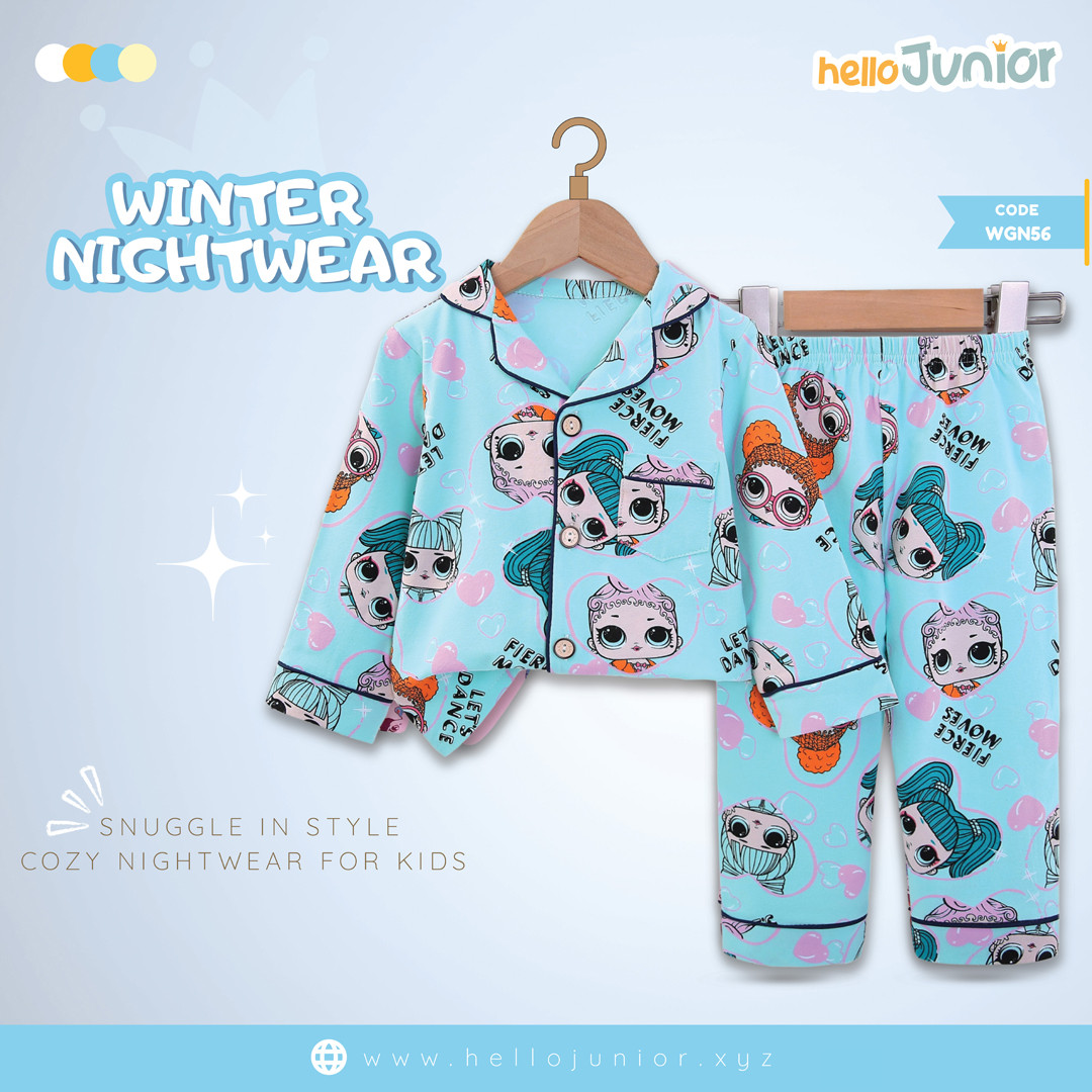 Hello Junior Kids Winter Nightwear / PJ Set / Night Dress (6 Months to 11 Years)