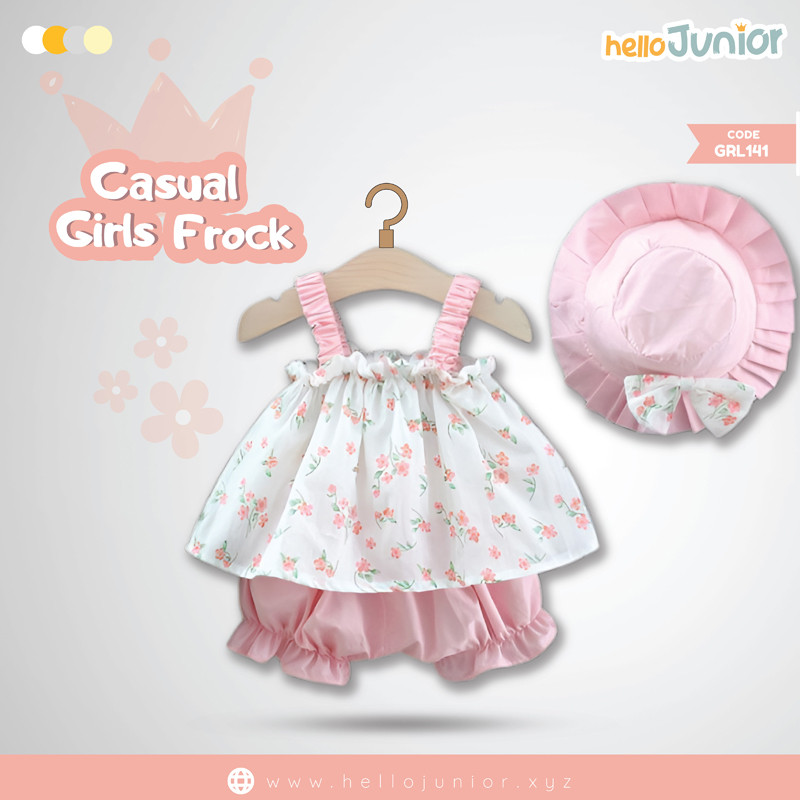 Hello Junior Casual Girls Frock (6 Months to 03 Years)