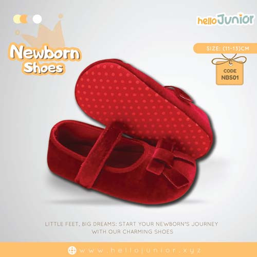 Hello Junior baby shoes for newborn to 18 month, made with cotton and rubber sole