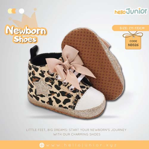 Hello Junior baby shoes for newborn to 18 month, made with cotton and rubber sole