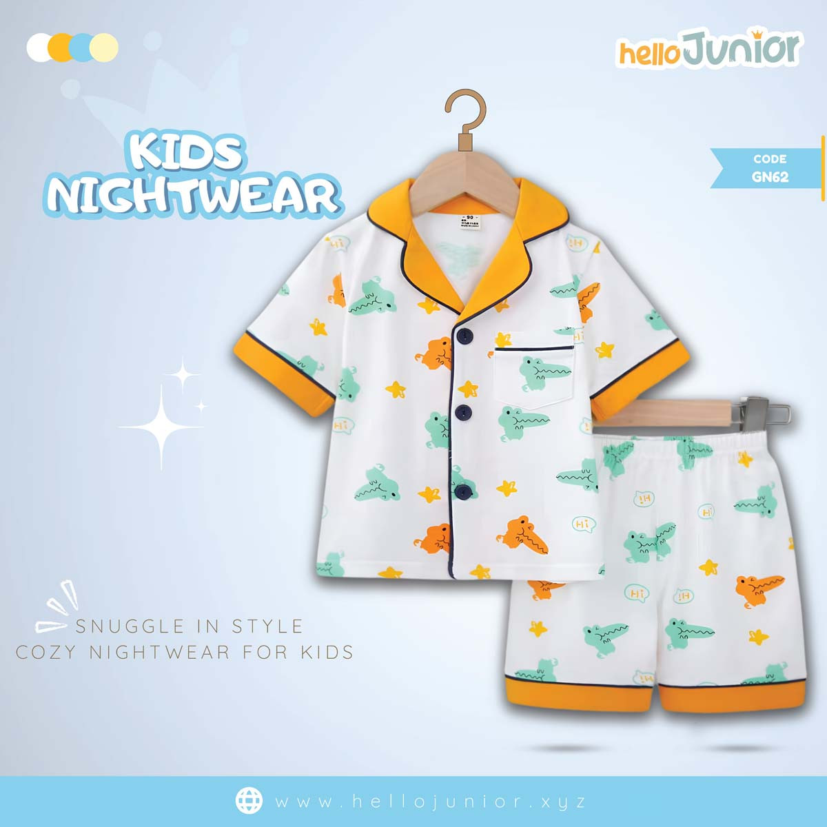 Hello Junior Kids Nightwear / PJ Set / Night Dress (6 Months to 11 Years)