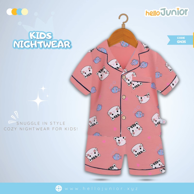 Hello Junior Kids Nightwear / PJ Set / Night Dress (6 Months to 11 Years)