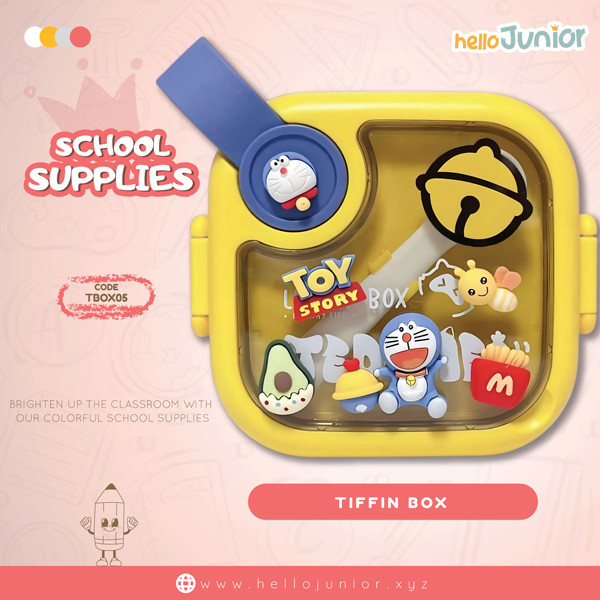 Toy Story-Tiffin box for kids / kids lunch box , Yellow Doraemon