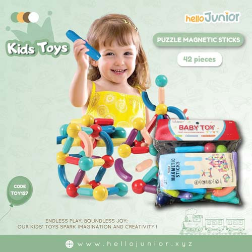 Educational Puzzle Magnetic Sticks 42pcs for Kids Age 3+ | Huanlexing Toys