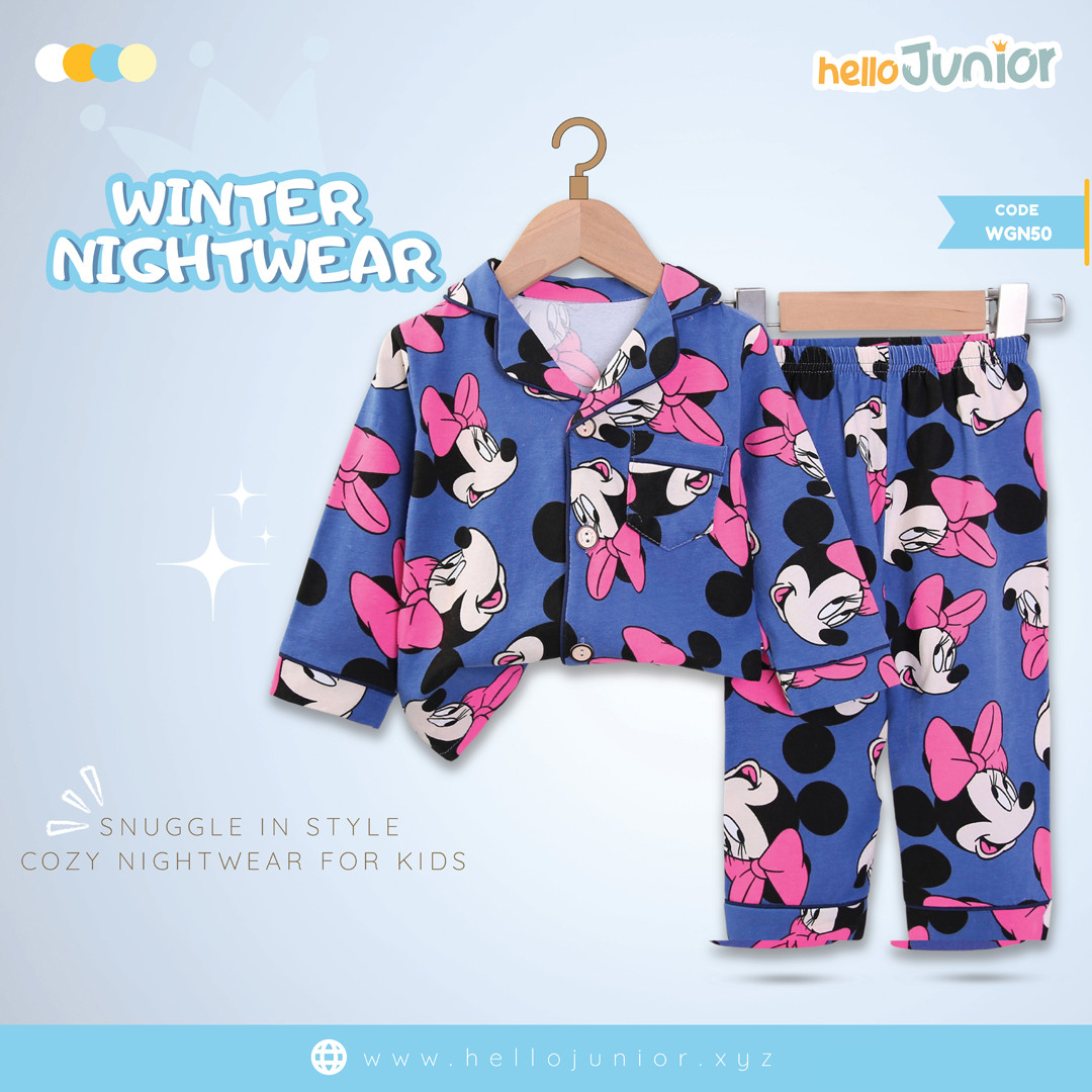 Hello Junior Kids Winter Nightwear / PJ Set / Night Dress (6 Months to 11 Years)