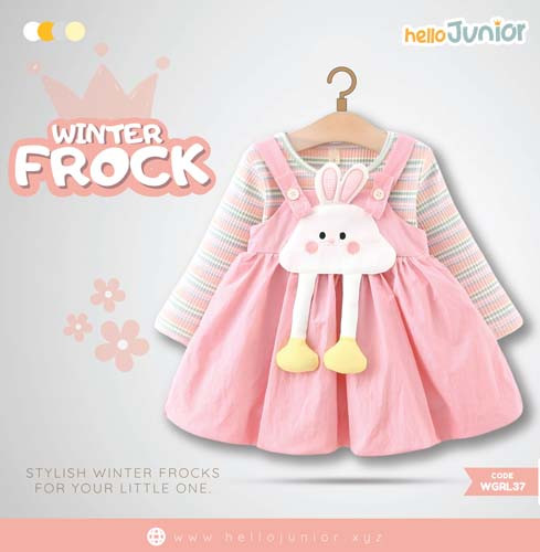 Hello Junior Winter Girls Frock for 06 Months to 05 Years