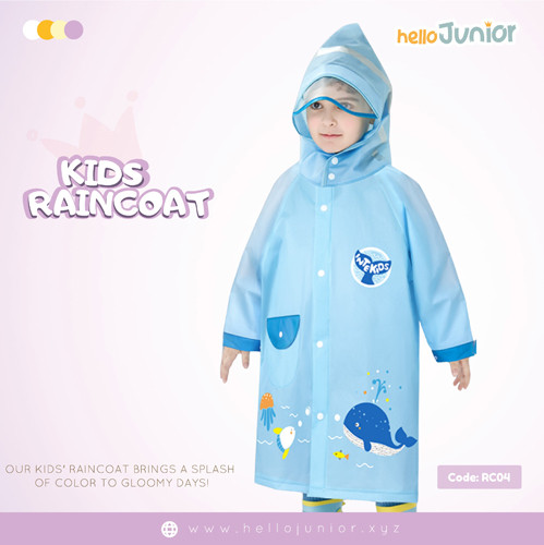 Hello Junior Kids Raincoat for 03-11 years , Multicolor