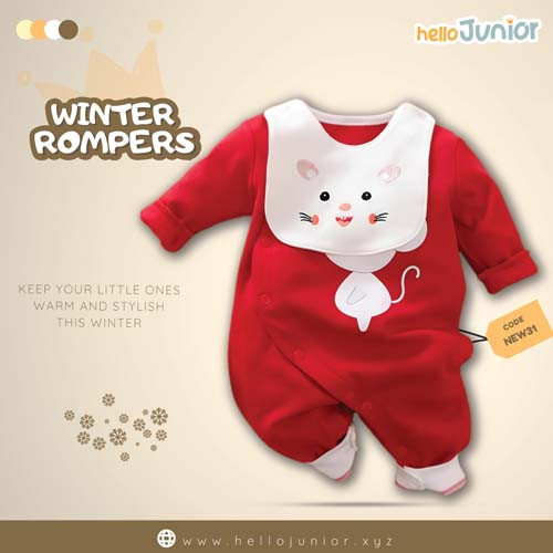 Hello Junior Kids Winter Romper, Newborn baby dress 0 month to 09 month