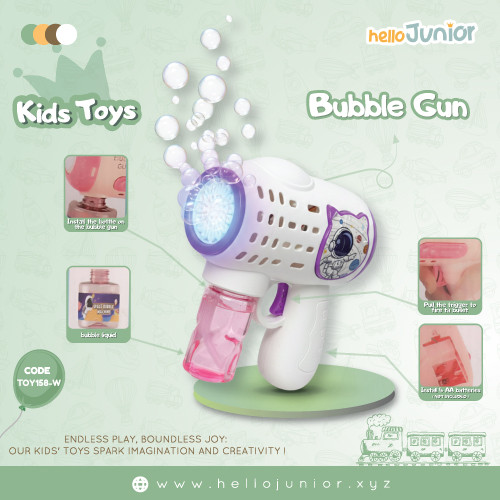 Bubble Gun for Kids 3+ | Automatic Bubble Blower Toy with Refillable Solution